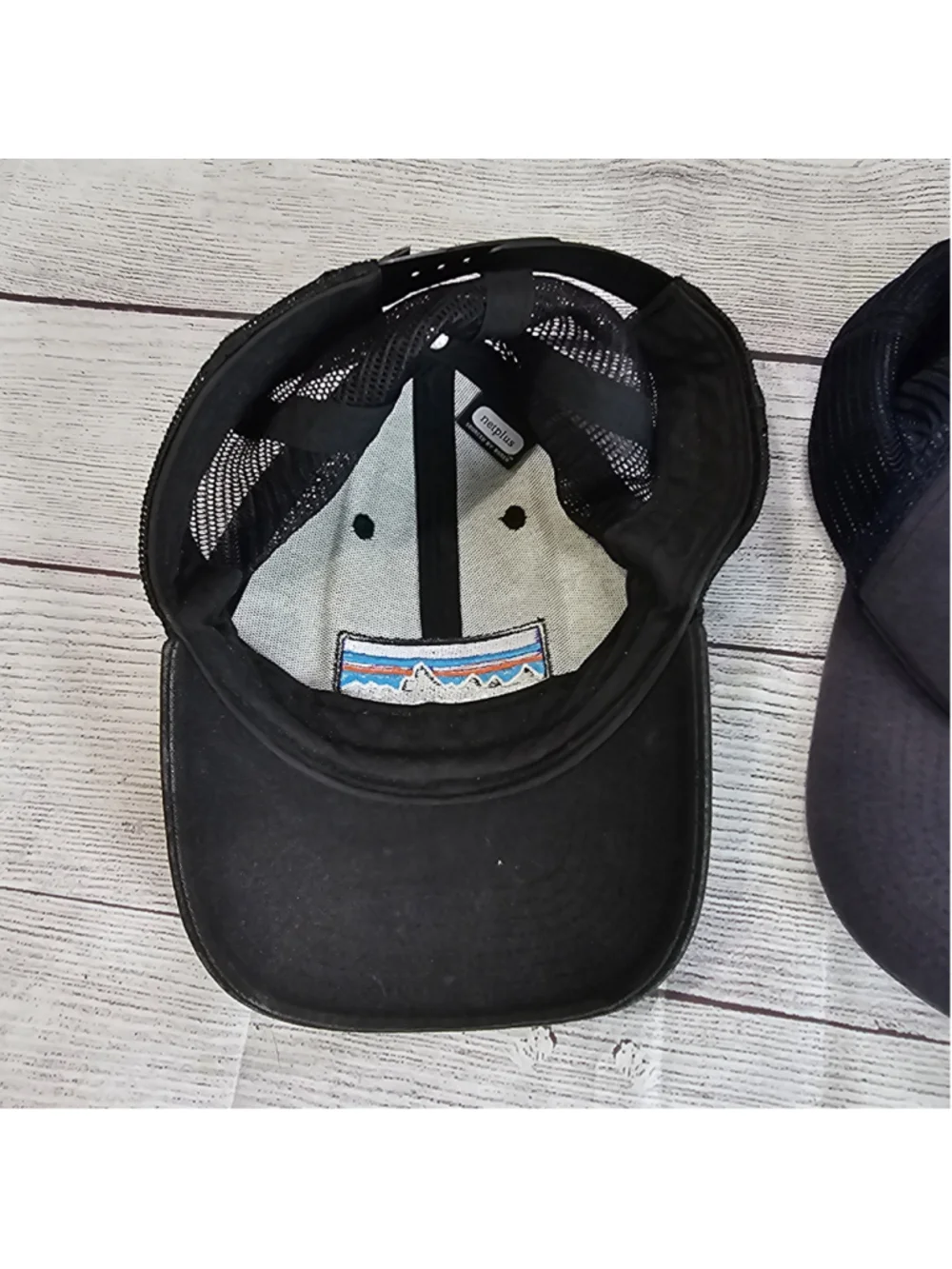 Patagonia ball cap bundle, snapback, mesh baseball hats, black and blue